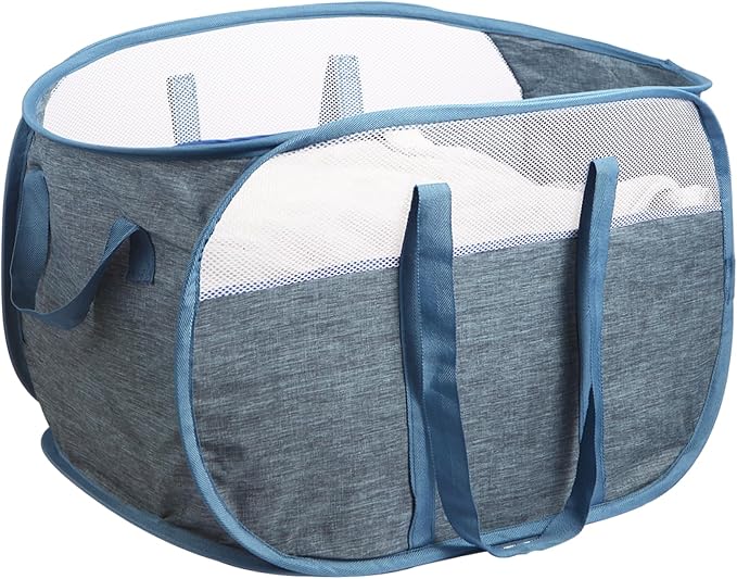 100L Collapsible Laundry Baskets, Tear Proof Pop Up Laundry Hamper by BATTOO