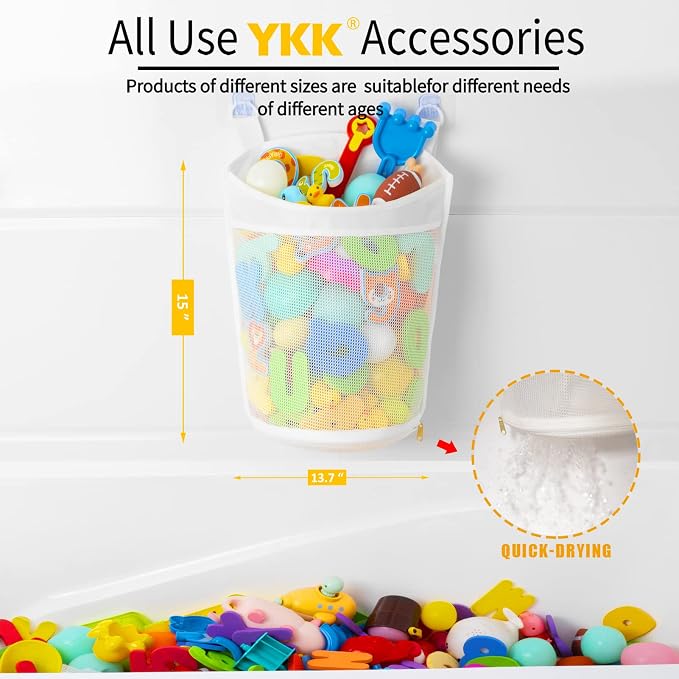 Large Capacity Baby Mesh Bath Toy Organizer, Extra Large Opening Bathroom Toy - Image 2