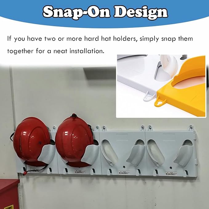 15 Pack No Drill Hard Hat Storage Rack Lightweight, Wall Mount Workshop/Fire - Image 5