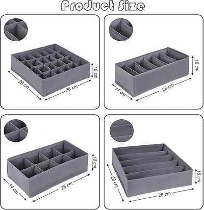 8 Pack Dresser Drawer Organizer Clothes Underwear Sock Storage Drawer Dividers - Image 3