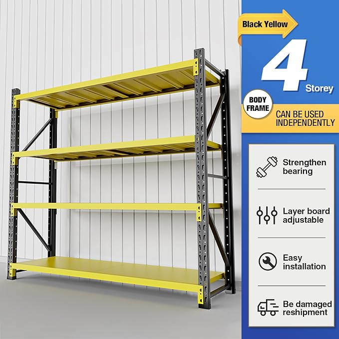 torage Shelves, Garage Shelving Heavy Duty Metal Adjustable Garage Shelves - Image 3