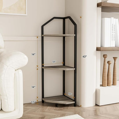 Fun Memories 3 Tier Corner Shelf, 40” Corner Shelf Stand, Corner Bookshelf - Image 3