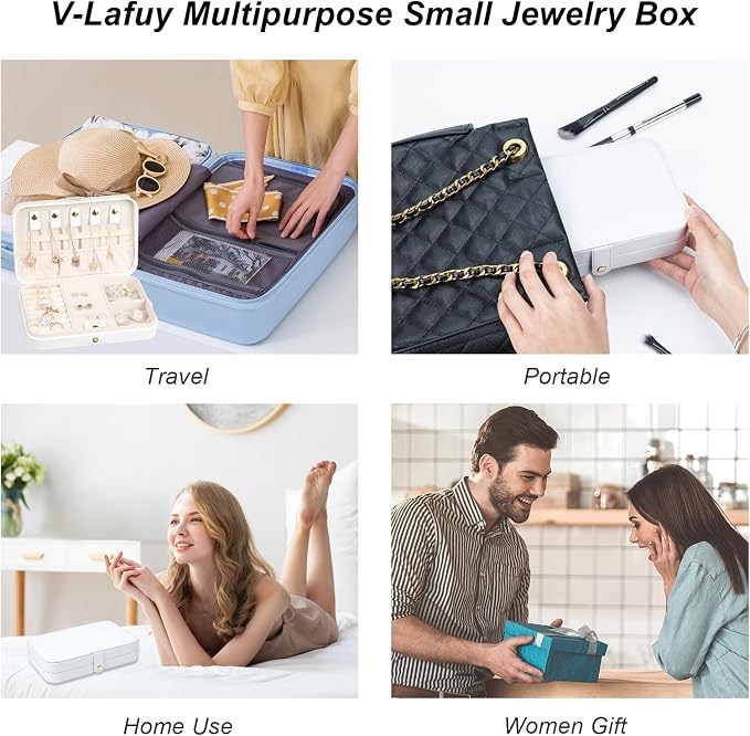 Small Jewelry Box, Travel Jewelry Case Portable Jewelry Boxes - Image 8