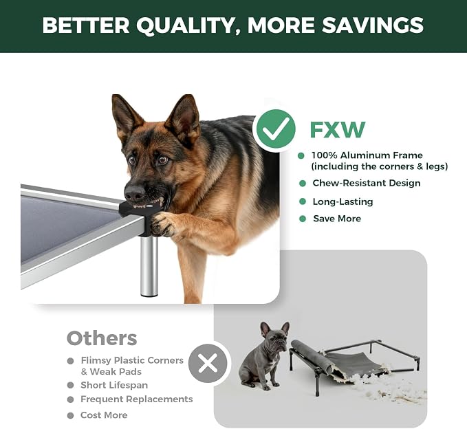 FXW TitanNest Chew-Proof Elevated Dog Bed, Raised Cot - Image 2