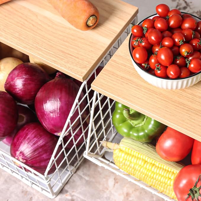 Mefirt White Fruit Bowl, 2-Tier Fruit Basket - Image 5