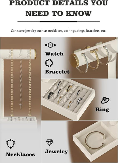 Bracelet and Necklace Holder, Velvet Jewelry Necklace Display Organizer Stand - Image 3