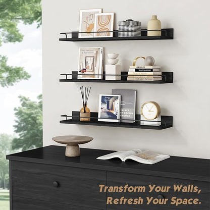 Forbena 24 Inch Wall Shelves for Bedroom 3-Pack, Vintage Large Floating Book - Image 5