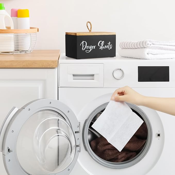 Bivvclaz Dryer Sheet Holder, Wooden Laundry Sheets Container, Laundry Room - Image 7