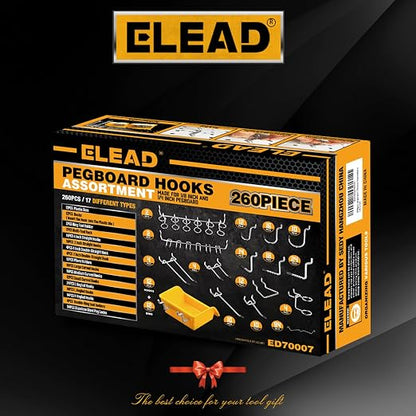 ELEAD 260 Piece Pegboard Hooks 1/8 and 1/4 inch Peg Board Organizer Accessories - Image 2