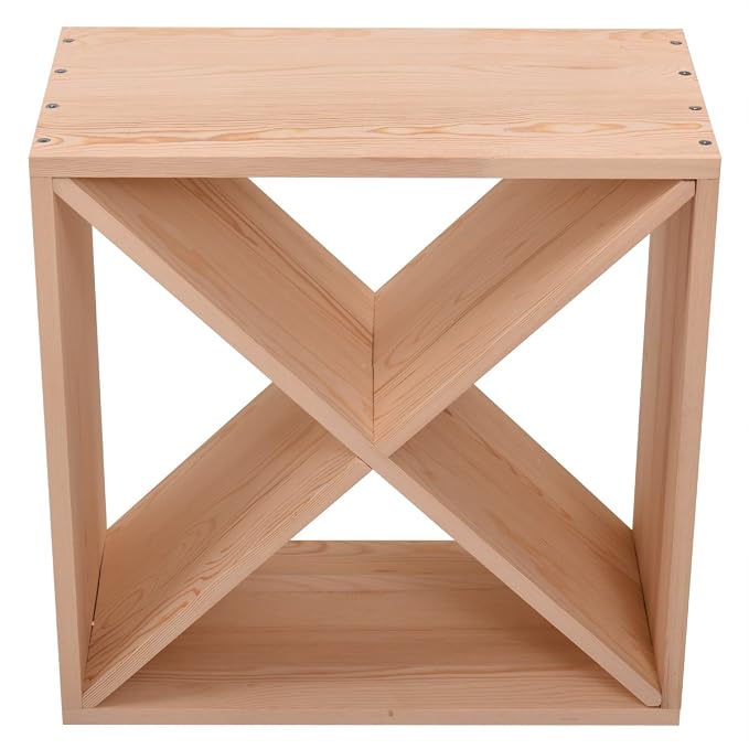 24 Bottle Wine Rack Solid Wood Holder Cube Bar Storage Cellar Stackable Kitchen - Image 3