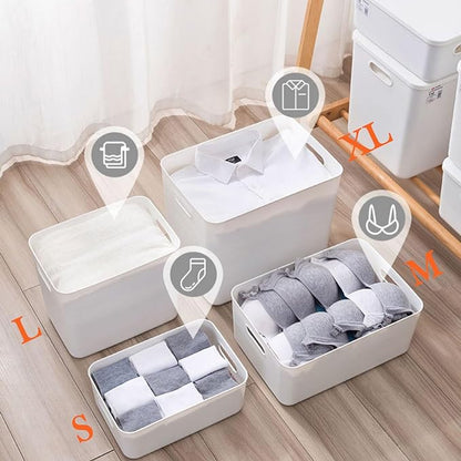 5 pack large plastic White storage bins - Image 6