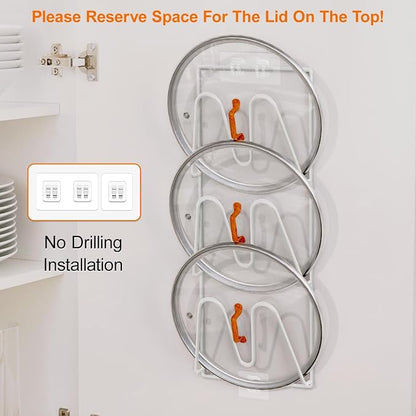 2 Pack Pot Lid Organizer Rack, 6-Tier Pot Lids Holder - Image 4