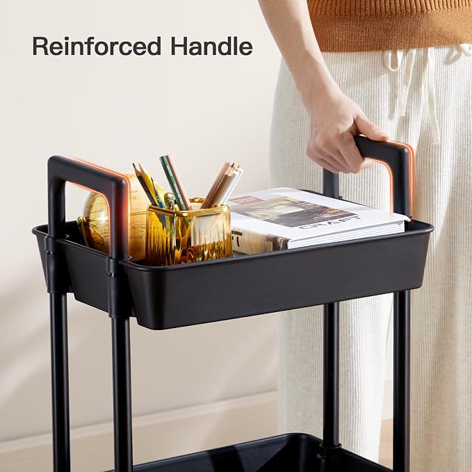 Pipishell 3 Tier Rolling Cart Organizer, Plastic Rolling Cart - Image 6