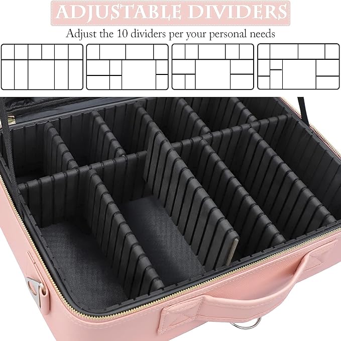 JOURMON Travel Makeup Train Case, Large Capacity Cosmetic Bags - Image 4
