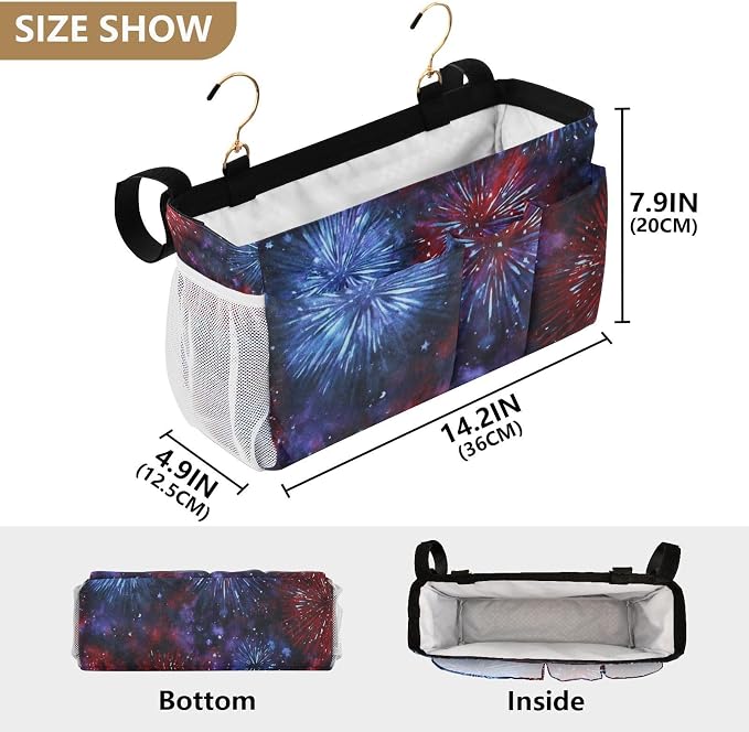 American Tie Dye Stars and Fireworks Bedside Caddy - Image 4