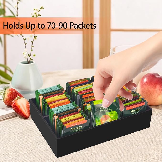 Tasybox Acrylic Tea Bag Organizer, Drawer Organizer | Tea Bag Holder - Image 2