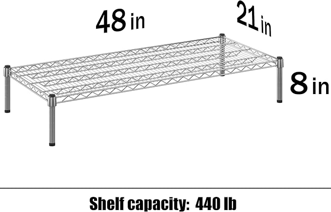 21" Deep x 48" Wide x 8" Height Wire Shelving Kit | 1-Tier | NSF Commercial - Image 3
