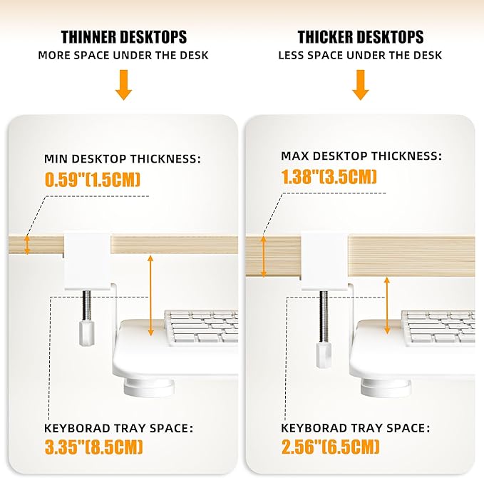 Keyboard Tray Under Desk, Pull Out Keyboard Tray - Image 4