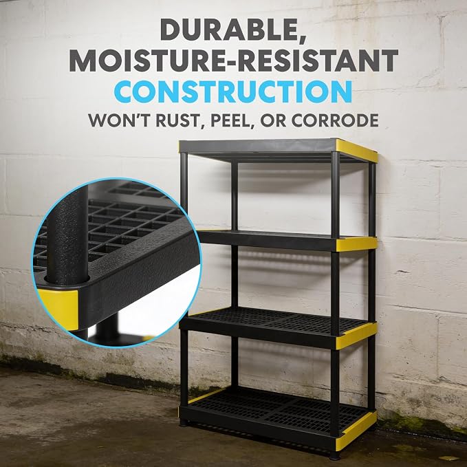 Simpli-Magic 4-Tier Heavy Duty Plastic Storage Shelving Unit, Garage & Basement - Image 5