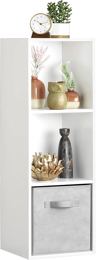 Whitmor 3 Cube Storage Organizer, Small Bookshelf, 3 Cube Shelf Book Shelf by Whitmor