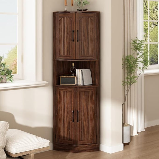 Tall Corner Cabinet, 64.7" Corner Storage Cabinet by HOKYHOKY