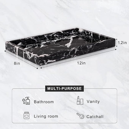 Marble Bathroom Tray for Countertop & Home Decor, Natural Decorative Marble - Image 3