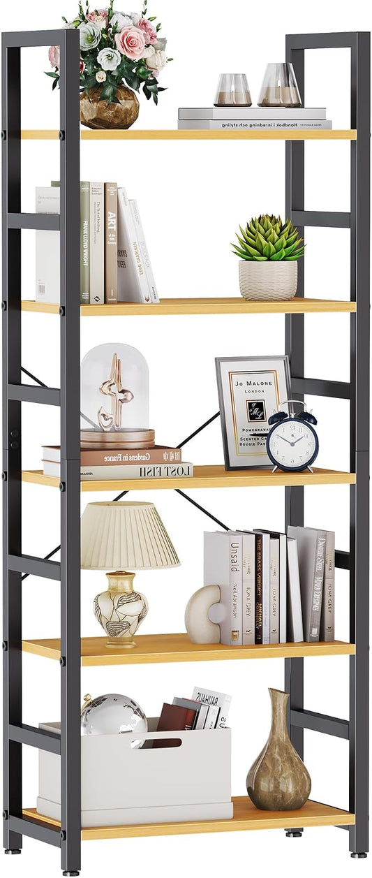 DUMOS 5-Tier Bookshelf, Modern Tall Bookcase Book Shelf | Open Storage Display by DumosLifestyle