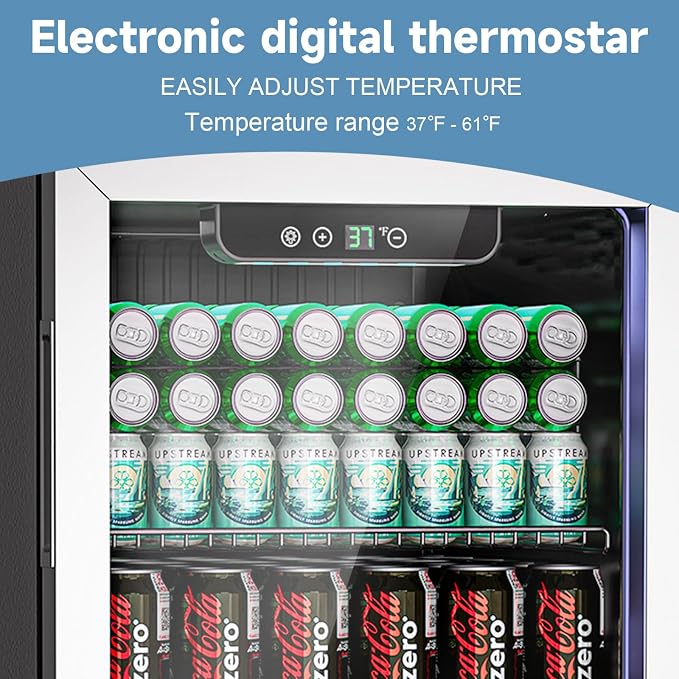 3.1 Cu.ft Beverage Refrigerator Cooler, 110 Can Mini Fridge - Image 5
