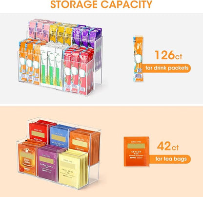 AIEVE Drink Packet Organizer, 2-Tier Water Flavor Packet Holder - Image 8