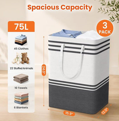 TranquilRelax 3-Pack Laundry Basket - Image 2