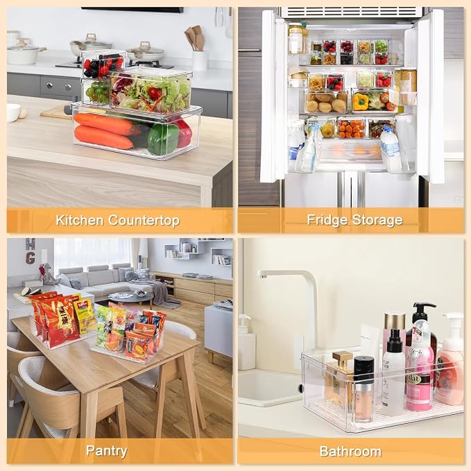 14 Pack Fridge Organizer, Stackable Refrigerator Organizer Bins - Image 7