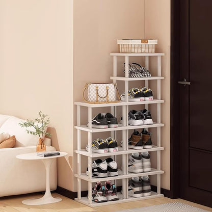 Bamboo Shoe Rack 12 Tier- Vertical Shoe Rack by SANHE