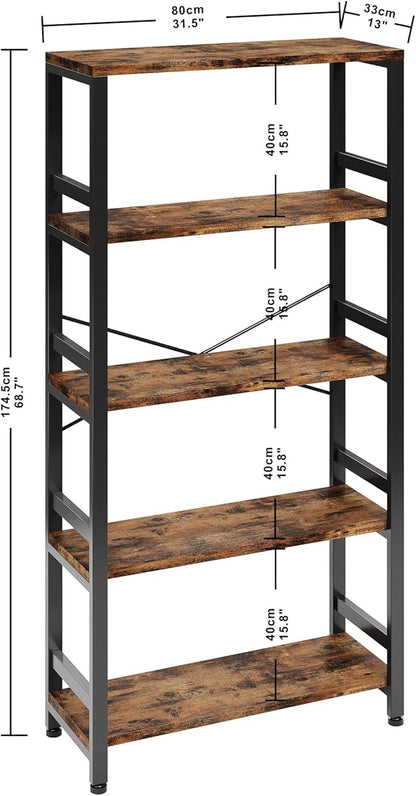 IRONCK Bookshelves and Bookcases, 31.5in Wide Shelf 5-Tier Ladder Shelf - Image 3