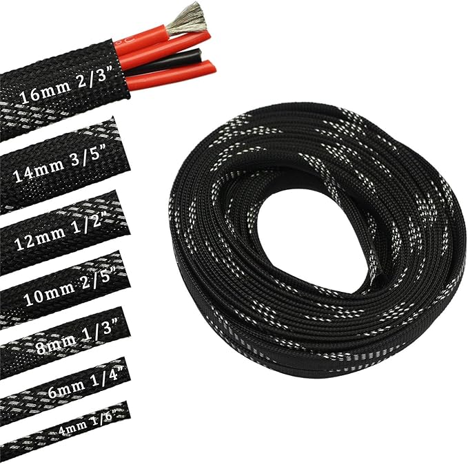 30ft PET Expandable Sleeving Wire Cable Sleeve by CBAZY