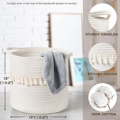 danpinera Baskets for Organizing, 3 Pack White Storage Baskets for Shelves - Image 2