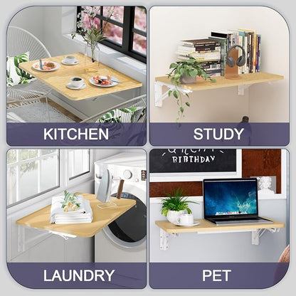 TEAMIX Wall Mounted Folding Table, Floating Desk - Image 5
