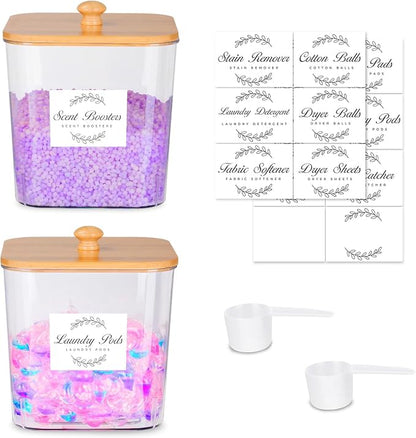efluky 2 Pack Laundry Pods Container & Dryer Sheet Holder Set, Laundry Pods by efluky