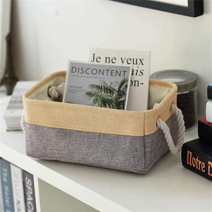 TheWarmHome Decorative Basket Rectangular Fabric Storage Bin Organizer Basket - Image 8