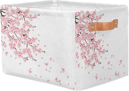 Basket Storage Bins Japanese Cherry Blossoms Rectangle Cube Basket Box Kids - Image 2
