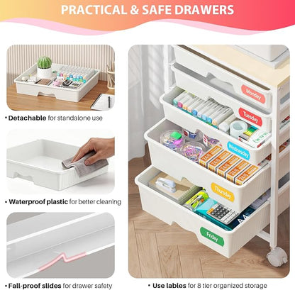 Goovilla Rolling Cart with 5 Drawers - Image 3
