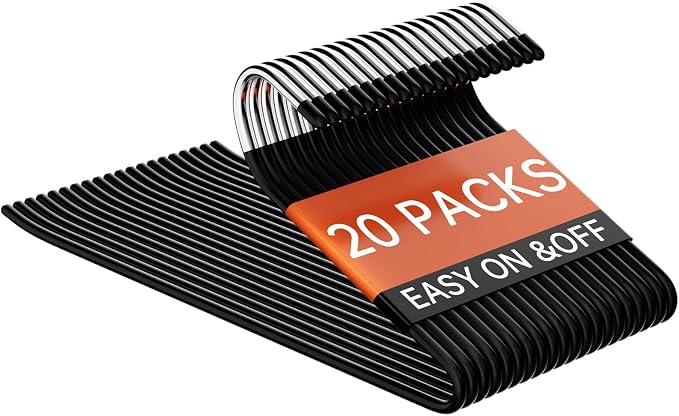 Stainless Steel Pants Hangers, SINYWAY 20 Pack 13.78in Non Slip Open Ended by SINYWAY