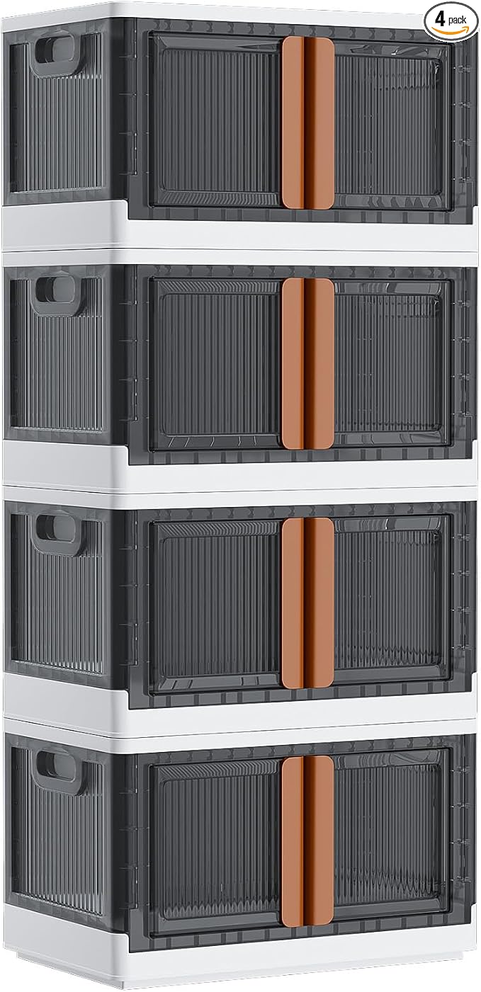LCG 4-Tier Foldable Plastic Storage Bins by LCG-Tools