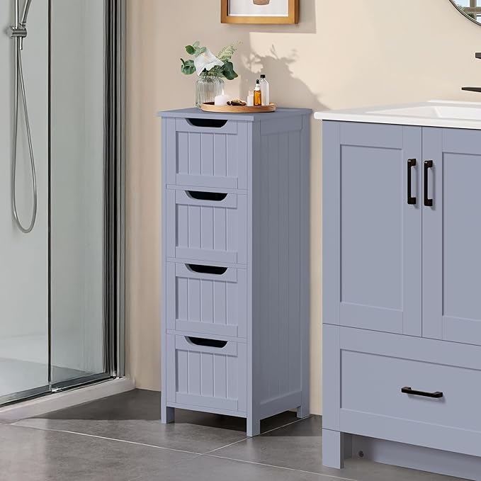 Yaheetech Bathroom Storage Cabinet, Beside Toilet or Vanity, Beadboard Tower - Image 2