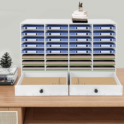 Literature Organizer 32 Slots Office Mailbox Cubbies PVC Desk Mail Sorter - Image 2