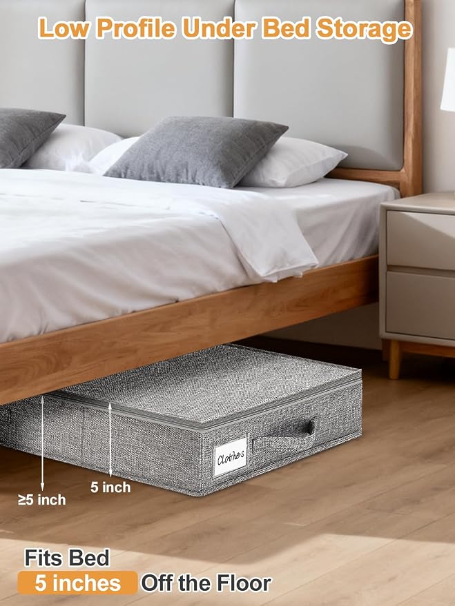 punemi Low Profile Under Bed Storage, 5 inches High Underbed Storage Containers - Image 2