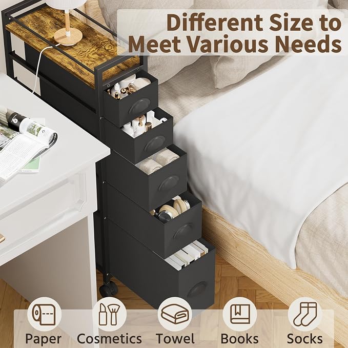 LASZOLA Narrow Cabinet Slim Storage Cart - Image 9
