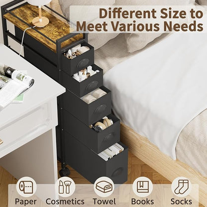 LASZOLA Narrow Cabinet Slim Storage Cart - Image 9