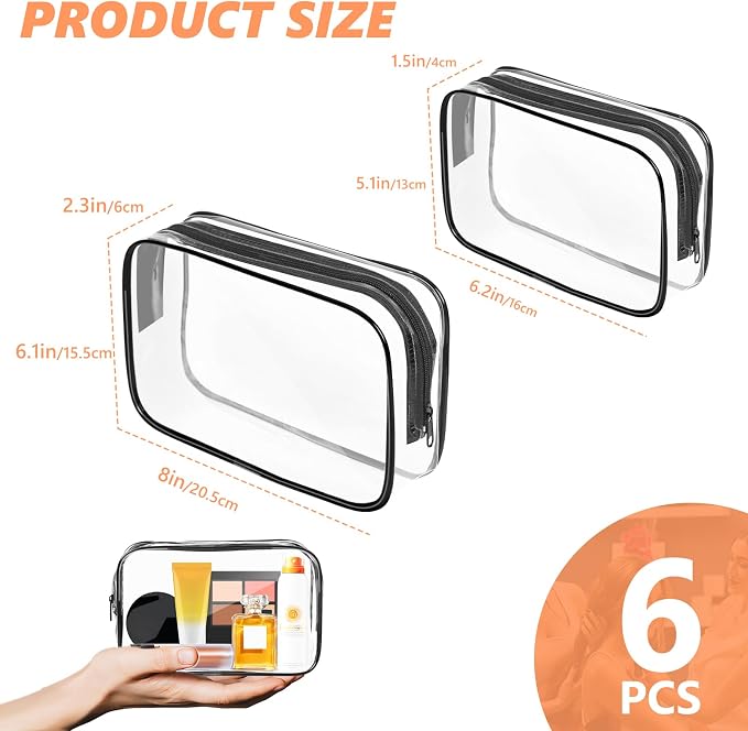 AURUZA Clear Makeup Bag, Portable Travel Toiletry Bags - Image 2