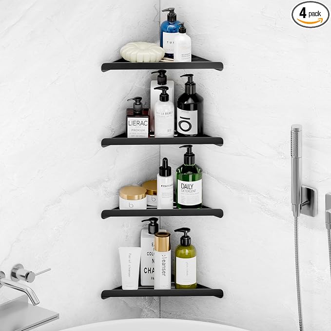 Fikoksol Shower Caddy, 4 Pack Bathroom Corner Shelf, Triangle Shelf Storage by HOMEACCESSORIES