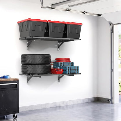 TORACK 2-Pack Heavy-Duty Garage Wall Shelves, 2 ft x 4 ft Floating Wall-Mounted - Image 2